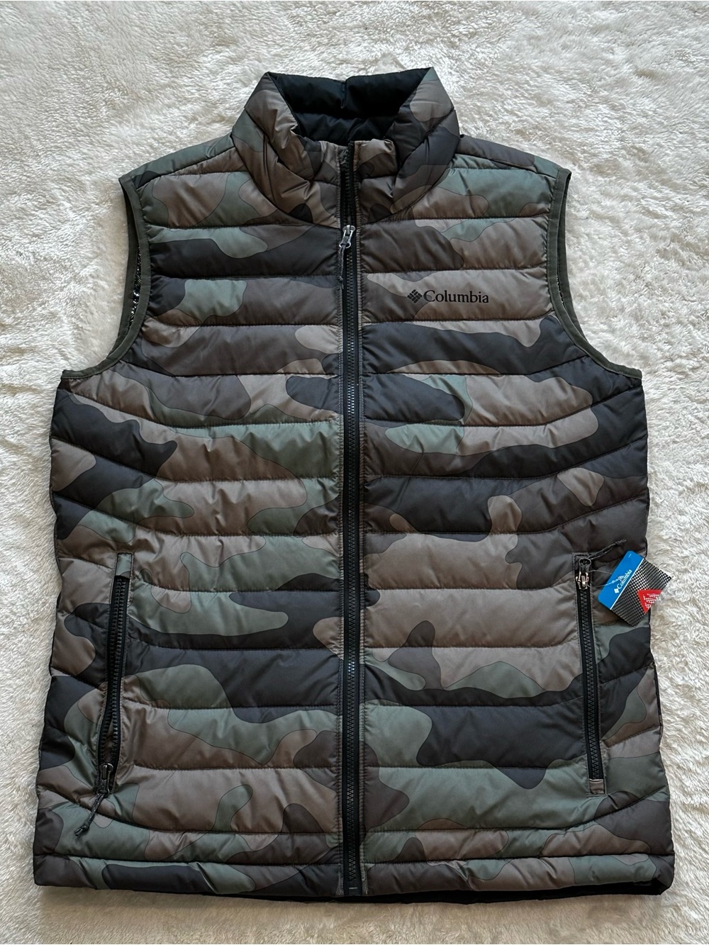 Columbia Powder Lite Vest Men's M Camo Puffer Omni-Heat Jacket New With Tags